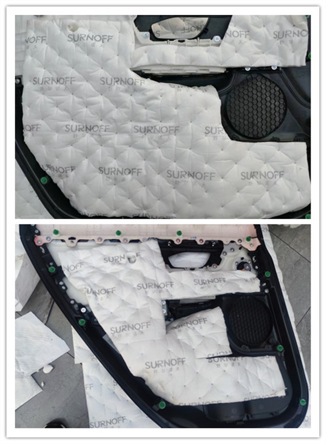 4.前后门板饰盖使用白棉进行隔音.jpg